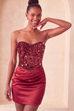 Champagne Sequin Bodycon Sweetheart Homecoming Dress