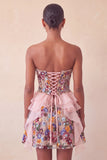 Sequin Corset A Line Sweetheart Red Homecoming Dress with Ruffles