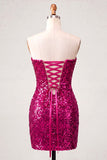 Sparkly Silver Cut Out Sweetheart Bodycon Homecoming Dress with Slit