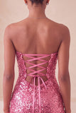 Sparkly Silver Cut Out Sweetheart Bodycon Homecoming Dress with Slit
