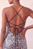 Red Sequin Bodycon Short Homecoming Dress with Lace-up Back