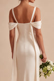 Light Champagne Cold Shoulder Mermaid Maxi Dress
