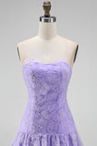 Pink Beaded A Line Strapless Short Homecoming Dress
