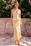 Light Blue Mermaid Corset Applique Floral Wedding Guest Dress