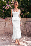 Light Blue Mermaid Corset Applique Floral Wedding Guest Dress