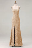 Dusty Sage Square Neck Floral Jacquard Bridesmaid Dress with Bow