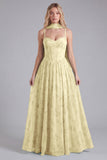 Sage A Line Corset Floral Long Bridesmaid Dress with Scarf