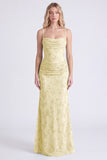Sage Floral Mermaid Long Bridesmaid Dress with 3D Flowers