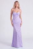 Mermaid Corset Jacquard Light Blue Bridesmaid Dress with Bow