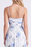 Light Blue A Line Floral Long Bridesmaid Dress with 3D Flowers