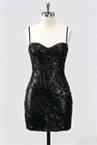 Burgundy Corset Bodycon Sequin Short Homecoming Dress