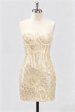 Burgundy Corset Bodycon Sequin Short Homecoming Dress