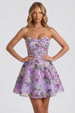 Strapless A Line Sequin Short Black Homecoming Dress