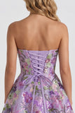 Strapless A Line Sequin Short Black Homecoming Dress