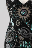 Green Bodycon Sequin Embroidered Short Homecoming Dress