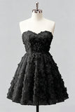 Sage Beaded Strapless A Line Short Homecoming Dress