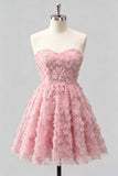 Sage Beaded Strapless A Line Short Homecoming Dress