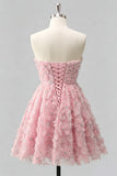 Sage Beaded Strapless A Line Short Homecoming Dress
