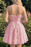 Sage Beaded Strapless A Line Short Homecoming Dress