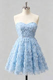 Sage Beaded Strapless A Line Short Homecoming Dress