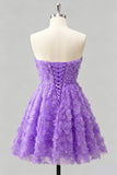Sage Beaded Strapless A Line Short Homecoming Dress