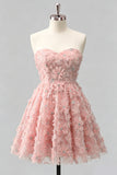Sage Beaded Strapless A Line Short Homecoming Dress