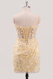 Bodycon Corset Strapless Sequin Light Blue Homecoming Dress
