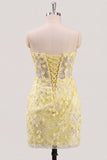 Bodycon Corset Strapless Sequin Light Blue Homecoming Dress