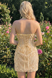 Halter Light Yellow Bodycon Corset Sequin Homecoming Dress