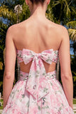 Sweetheart Light Green A Line Floral Short Homecoming Dress