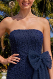 Lilac Bodycon Beaded Strapless Short Homecoming Dress