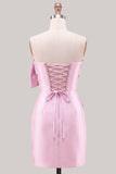 Lilac Strapless Bodycon Short Homecoming Dress with Bow