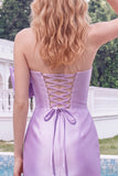Lilac Strapless Bodycon Short Homecoming Dress with Bow