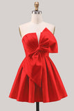 Strapless A Line Short Yellow Homecoming Dress with Lace-up Back