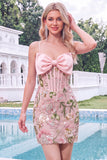 Strapless Light Blue Bodycon Sequin Corset Short Homecoming Dress