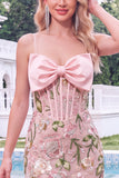Strapless Light Blue Bodycon Sequin Corset Short Homecoming Dress
