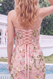 Strapless Light Blue Bodycon Sequin Corset Short Homecoming Dress