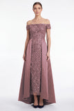 Dark Navy Off the Shoulder Sequin A Line Mother of the Bride Dress