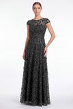 Dusty Rose A Line Sequin Mother of the Bride Dress with Cap Sleeevs