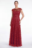 Dusty Rose A Line Sequin Mother of the Bride Dress with Cap Sleeevs