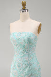 Mint Strapless Bodycon Sequin Short Homecoming Dress