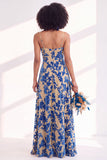 Dusty Purple Burnout Velvet Cowl Neck A Line Bridesmaid Dress with Slit