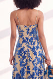 Dusty Purple Burnout Velvet Cowl Neck A Line Bridesmaid Dress with Slit