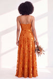 Dusty Purple Burnout Velvet Cowl Neck A Line Bridesmaid Dress with Slit