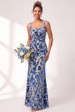 Olive Square Neck Burnout Velvet Mermaid Bridesmaid Dress with Lace-up Back