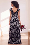 Fuchsia A Line V Neck Burnout Velvet Bridesmaid Dress