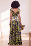 Fuchsia A Line V Neck Burnout Velvet Bridesmaid Dress