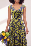Fuchsia A Line V Neck Burnout Velvet Bridesmaid Dress