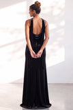 Velvet Spaghetti Straps Dusty Sage Bridesmaid Dress with Scarf