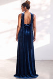 Velvet Spaghetti Straps Dusty Sage Bridesmaid Dress with Scarf